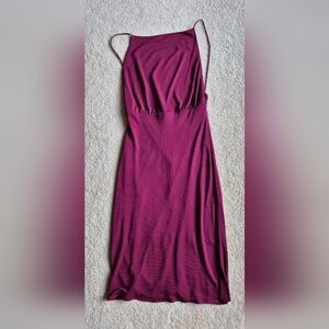 Vintage Yigal Azrouel Burgandy Backless Dress Size 2/XS